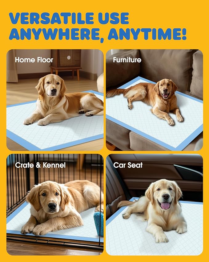 100-Pack Extra Large Pee Pads - 34" x 28" Puppy Pads for Dogs with 6-Layer Leakproof Protection, Disposable and Quick-Dry Dog Pads with High Absorbency for Easy Potty Training