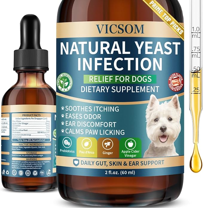 VICSOM Natural Dog Yeast Infection Treatment, 60ml
