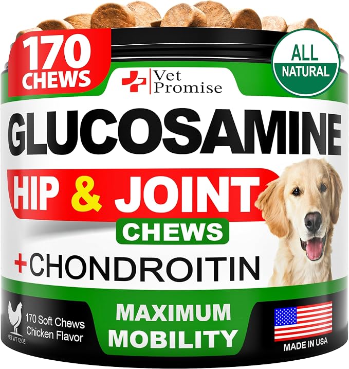 Glucosamine for Dogs - Hip and Joint Supplement for Dogs - 170 Chews