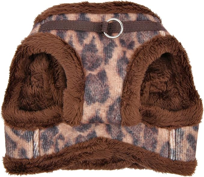 Puppia Kovo Vest Dog Harness Step-in Warm Winter Leopard Pattern for Small and Medium Dog, Brown, Small