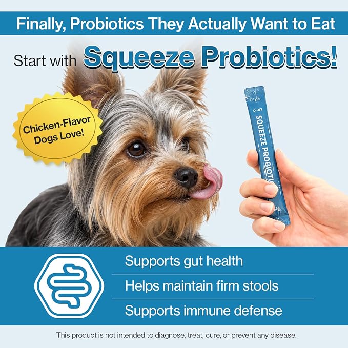 Doctor By Squeeze Probiotics for Small & Senior Dogs, Gut Health Support