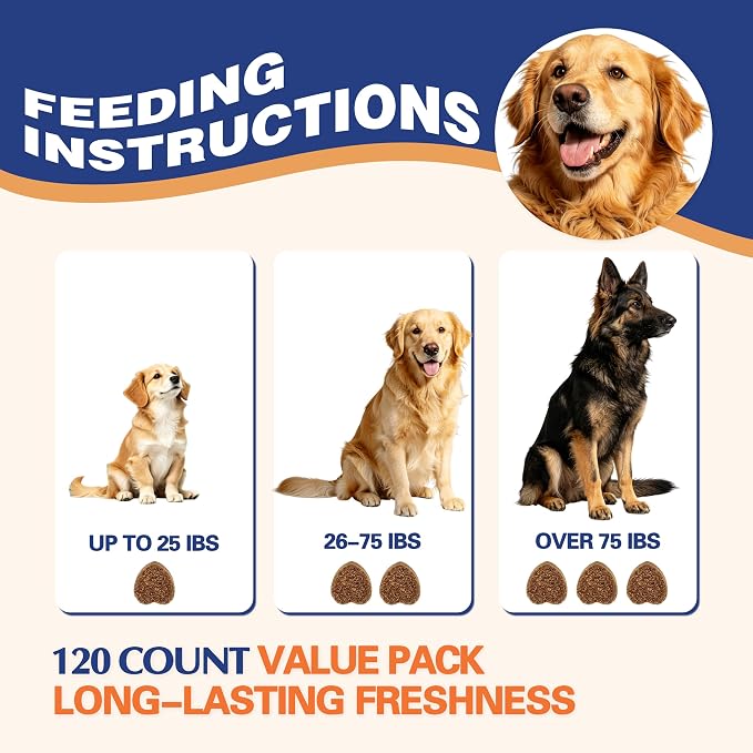 Calming Chews for Dogs- Natural Calming Support, Chicken, 120-Pack, 120 Count