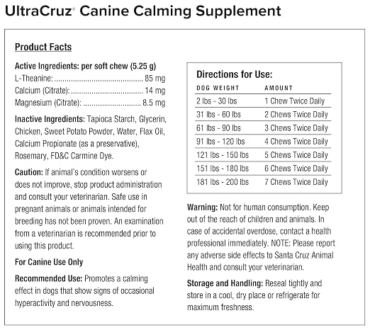 UltraCruz-sc-363584 Canine Calming Supplement for Dogs