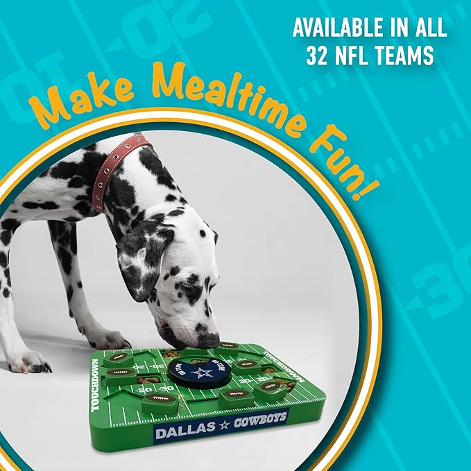 Pets First NFL Dallas Cowboys Large Puzzle Toy - Interactive Dog Treat & Slow Feeding Toy