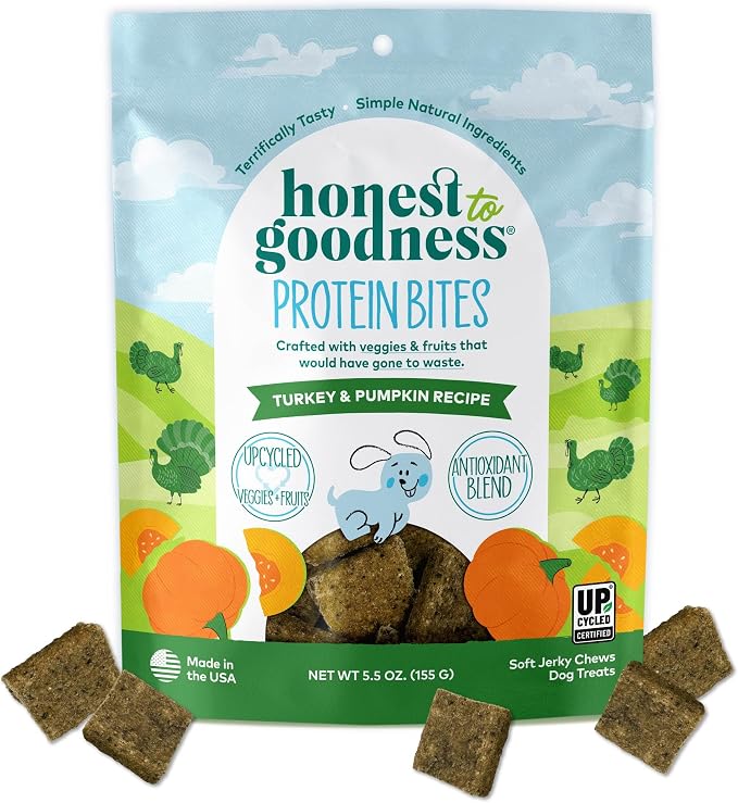 Honest to Goodness Protein Bites Turkey & Pumpkin Dog Jerky, 5.5 oz