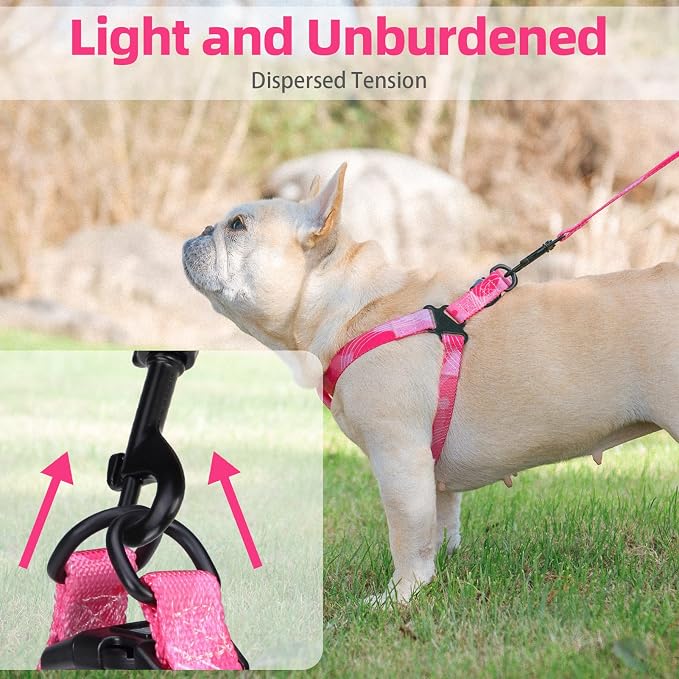 PUPTECK No Pull Dog Harness Medium Sized Step-in Adjustable Puppy Vest | Soft Webbing Basic Halter with Leash for Outdoor Walking