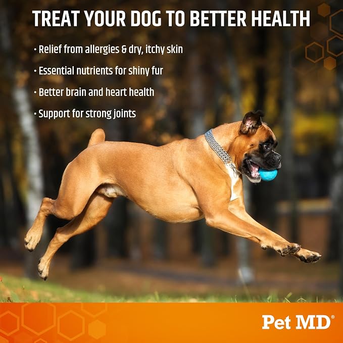Pet MD Salmon Omega Bites for Dogs - Dog Skin and Coat Supplement - 60ct