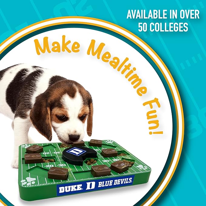 NCAA Puzzle Toy Slow Feeder, Puzzle Treat Dog Toy, Interactive Dog Treat Toy, Dog Puzzle Feeding Slow Toy (Duke Blue Devils)