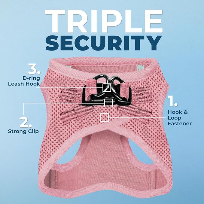 Voyager Step-in Air Dog Vest Harness - Pink, Large | 18- 20.5" in Chest, Reflective Bands, All Weather Breathable Air Mesh, Cats Compatible, Lightweight, Fast Drying