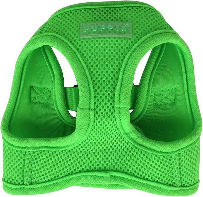 Puppia Neon Soft Vest Harness Step-in No Choke No Pull Walking Training for Small and Medium Dog, Green, X-Large