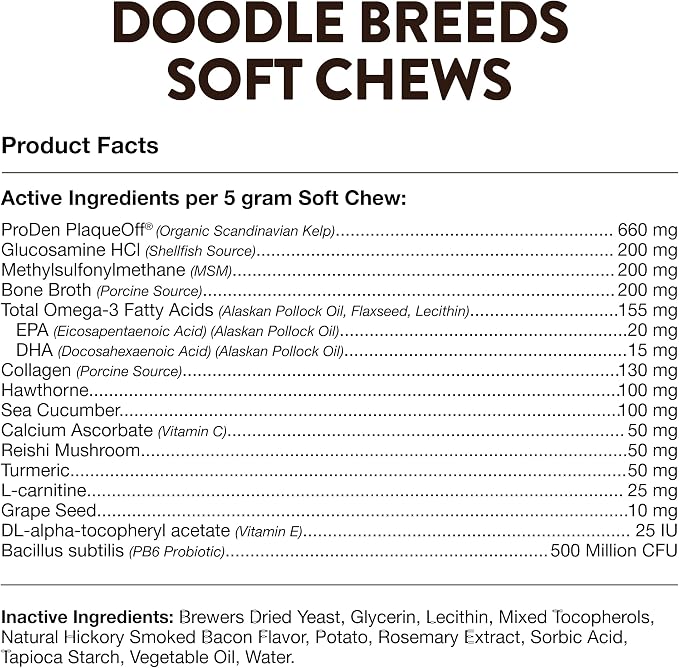 NaturVet Breed Specific Multivitamin for Doodle Breeds | 50 Soft Chews