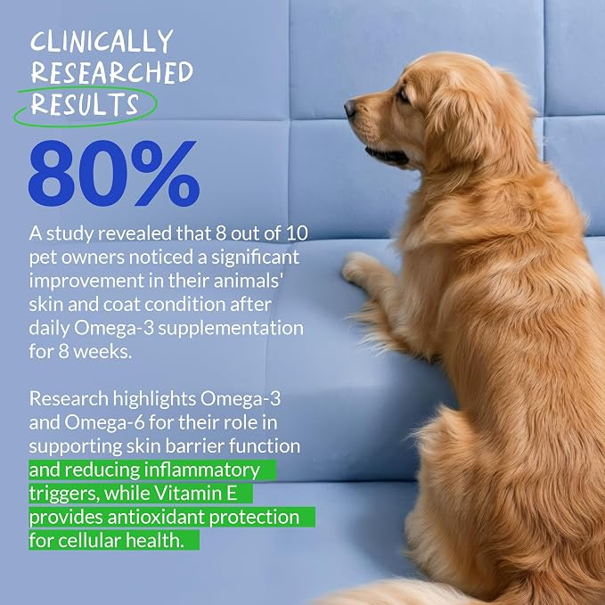Omega 3 Fish Oil for Dogs 120 Tablets - Skin, Coat & Joint Support