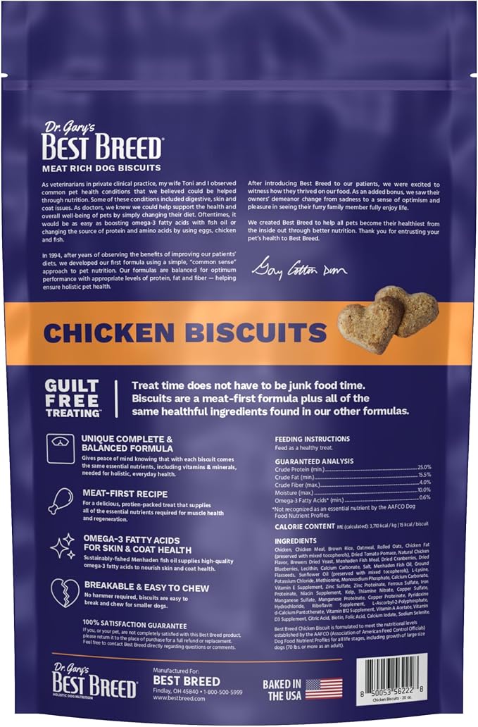 Best Breed Dr. Gary's Chicken Biscuits [Made in USA Treats] - 20 oz. (Pack of 2)