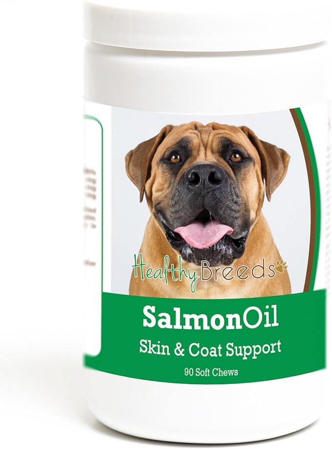 Healthy Breeds Boerboel Salmon Oil Soft Chews 90 Count, Brown