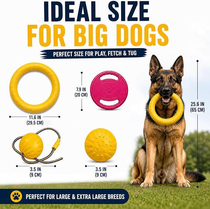 4-Piece Floating Dog Toy Set, Medium & Large Dogs