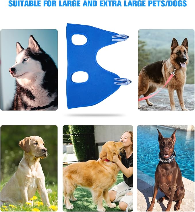 Kkiimatt 10-in-1 Pet Grooming Hammock - XXL/Under 120lb Blue