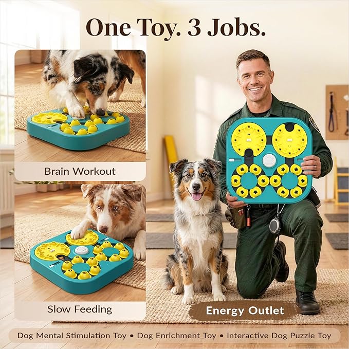 KADTC Dog Puzzle Toy, XL Size, 5 Levels in 1 & 6 Ways to Play, Beginner to Expert Difficulty, Mental Stimulation Enrichment Toy for Smart Dogs