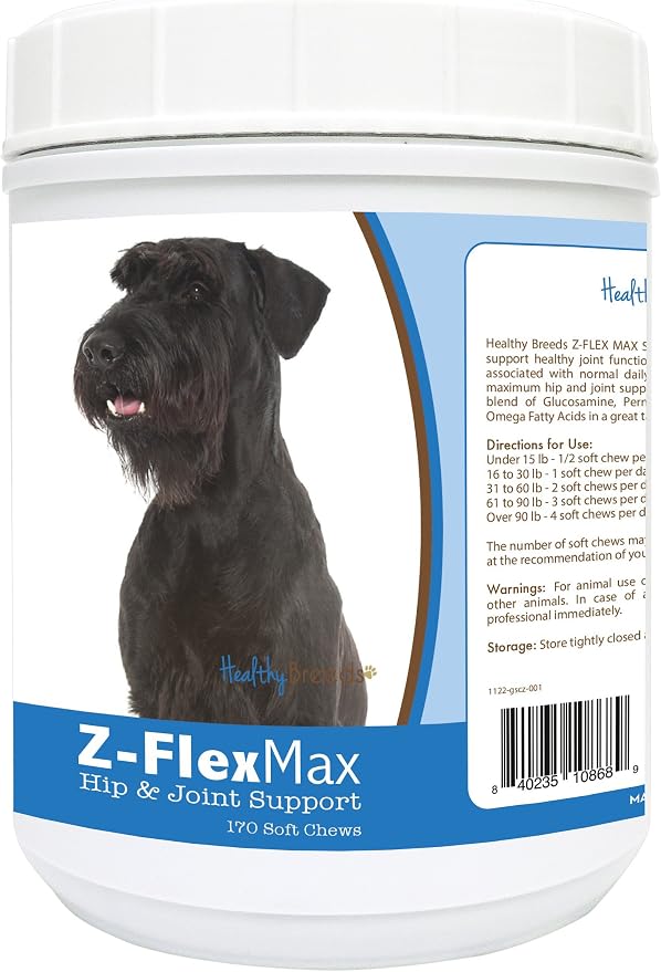 Healthy Breeds Giant Schnauzer Z-Flex Max Hip and Joint Soft Chews 170 Count