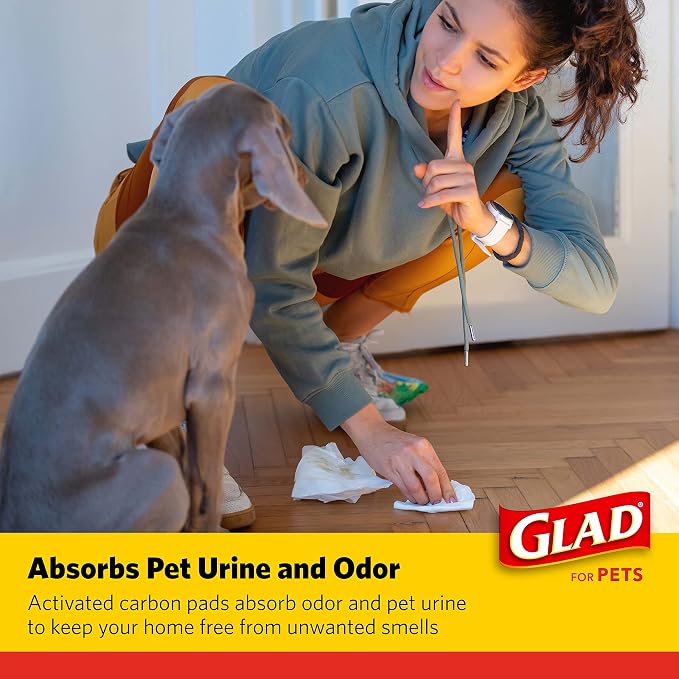 Glad for Pets Black Charcoal Puppy Pads, All-in-One | Puppy Potty Training Pads That ABSORB & NEUTRALIZE Urine Instantly | New & Improved Quality Puppy Pee Pads, 150 count - 2 Pack