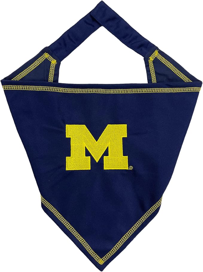 Pets First NCAA Michigan Wolverines Tie Bandana, Large/x-Large. Dog Bandana Scarf Bib for Pet Cat Dog. The Ultimate Game-Day, Party Bandana (MI-3550-L-XL)