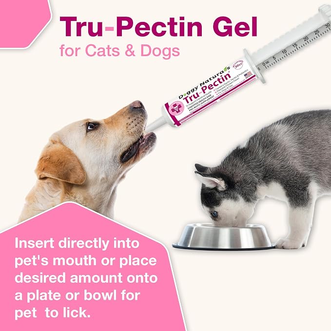 Tru-Pectin Anti-Diarrheal Oral Paste for Dogs & Cats – Chicken Liver Flavor –Helps Reduce Occasional Loose Stool & Diarrhea, Balance Gut pH, Support Normal Digestion & Gut Flora -Made in USA- 30cc