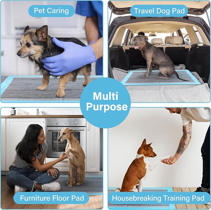 Extra Large Puppy Pad - 23"x35" 40 Pack, Super Absorbent Waterproof, Odor Eliminating, Leak-Proof, 6-Layer Ultra Charcoal Dog Training Pads, Disposable Pee Pad for Puppies, Dogs, Cats & Rabbits