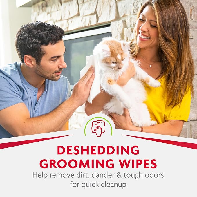 Furminator DeShedding Grooming Wipes for Cats, 50 Count