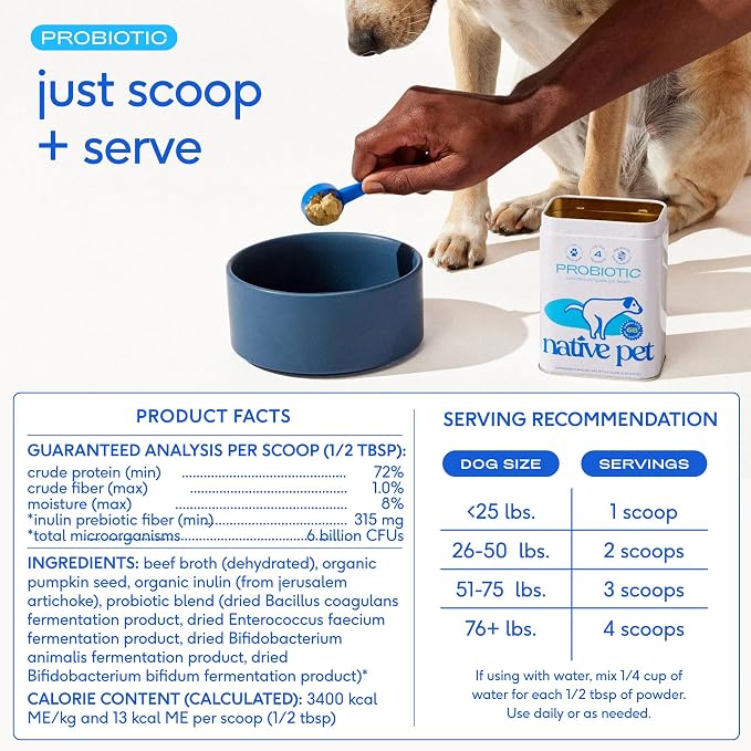 Native Pet Omega 3 Fish Oil for Dogs 8Oz & Probiotics for Dogs 8.2Oz Powder Food Topper - Fish Oil & Dog Probiotic Powder - Supports Skin, Coat, Gut Health, Heart & Digestion - Vet Formulated