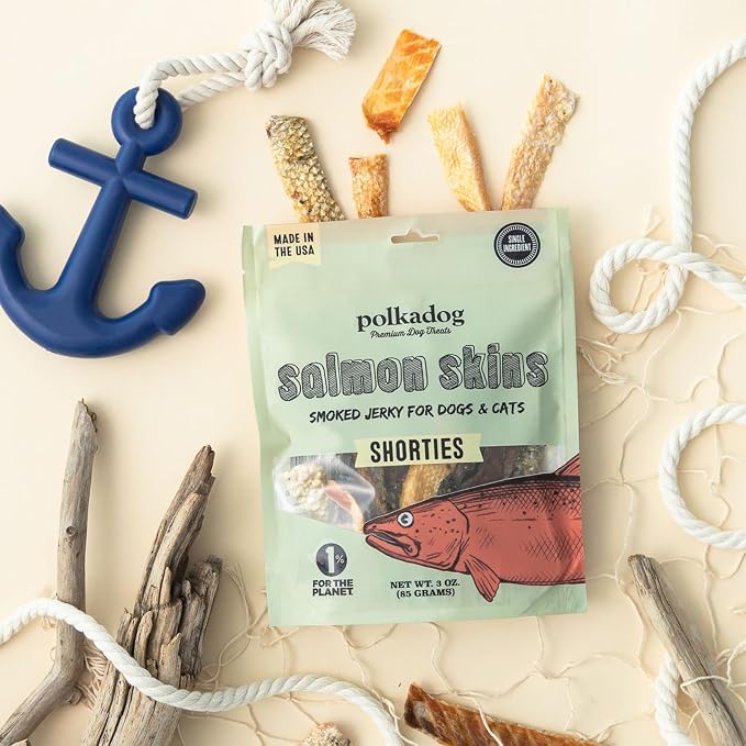 Polkadog Fish Skin Variety Dog Treats, Single Ingredient, Omega-3 Rich, 3Pk