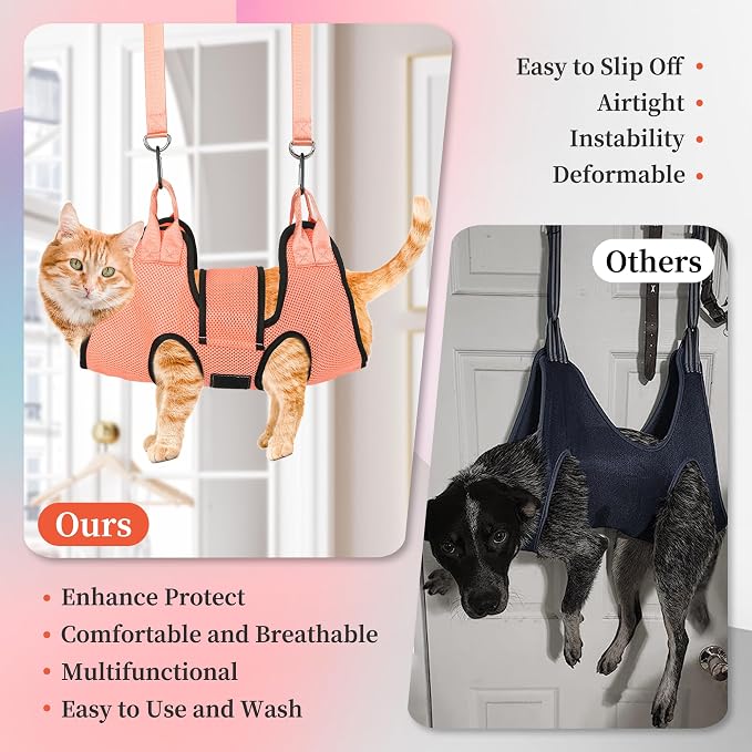 PatiencET Dog Grooming Hammock with Security Strap & Nail Clippers, S
