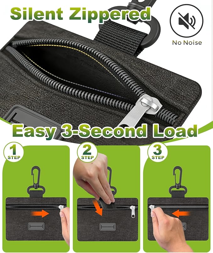 Charmount 200 Count Dog Poop Bags Rolls with Zippered Pouch Dispenser Holder, Extra Thick Leak-Proof Unscented Waste Bags, Coreless Easy Load for Small to Large Dogs