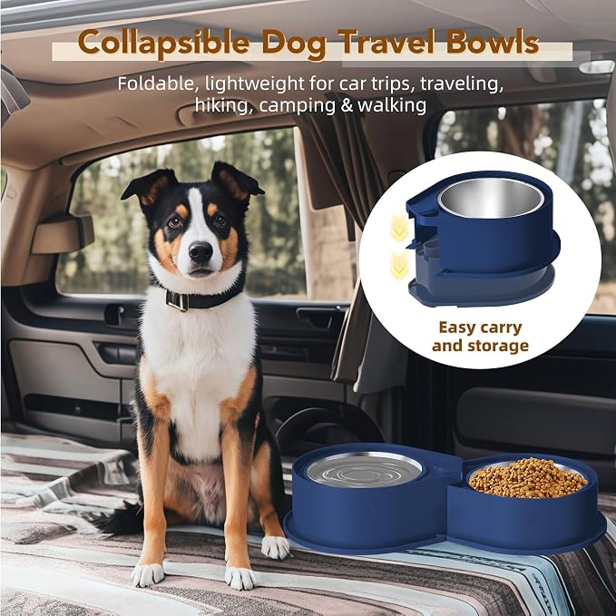 Newget Stainless Steel Dog Bowl Set, 304 Metal Dual Food & Water Bowls for Dogs & Cats, Large Capacity Pet Feeder, Anti-Skid Dog Dish for Small/Medium/Large Pets