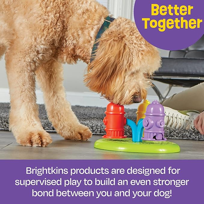 Brightkins Spinning Hydrants Treat Puzzle - Interactive Dog Toys, Treat Puzzles for Dogs Medium