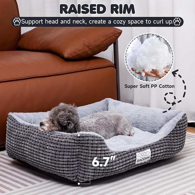 Calming Dog & Cat Bed, Large, 25", Grey