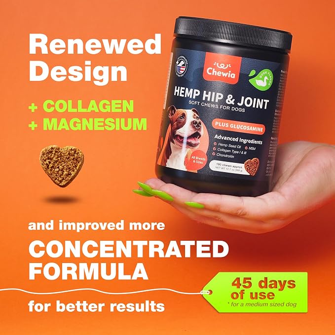 Hip & Joint Chews for Dogs – Glucosamine Joint Supplement for Mobility