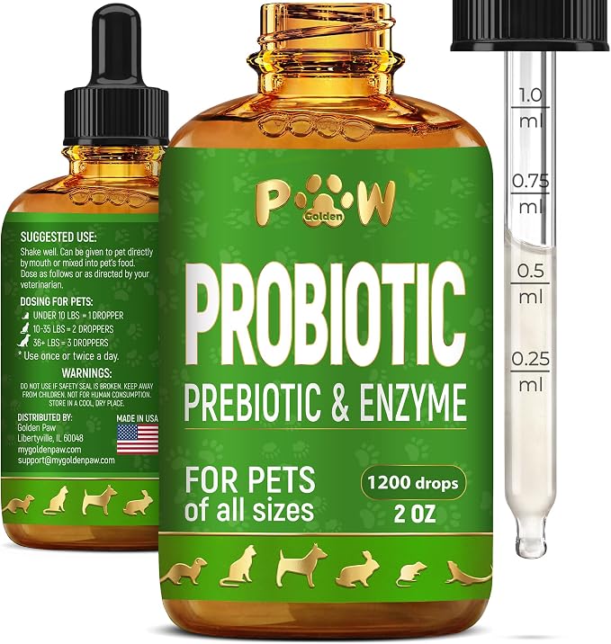 Liquid Probiotics for Dogs & Cats of All Ages | Dog Probiotics to Provide Digestion Balance | Prebiotic Blend for Harmonious Food Absorption | 3 Billion CFU | Herbal Flavor | 2 Oz