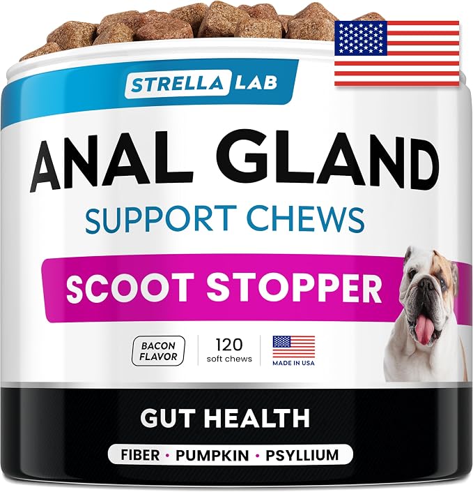 STRELLALAB Anal Gland Support Chews - Scoot Treatment - Digestive Enzymes
