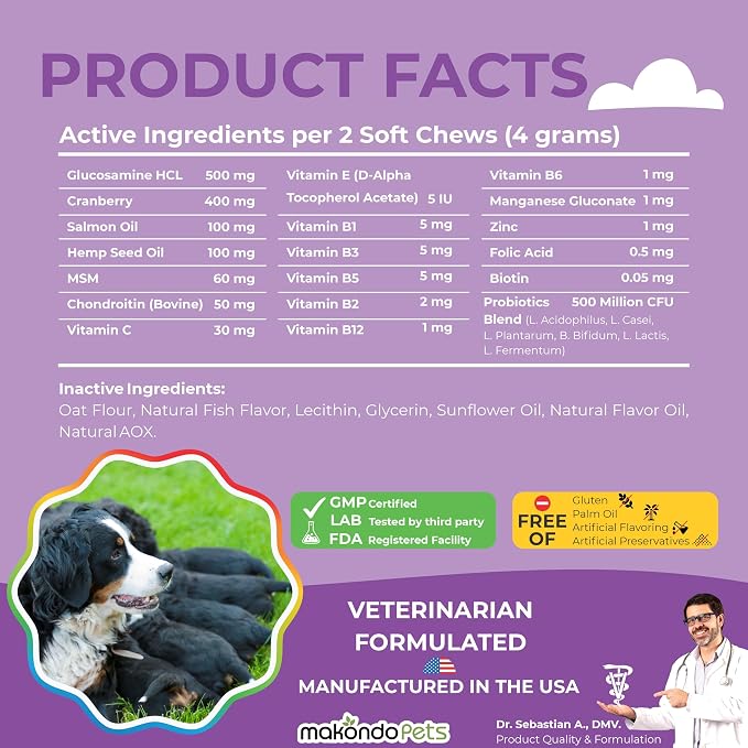 Dog Prenatal Vitamins, 120 Soft Chews Multivitamin, Mom & Puppy Vitamins