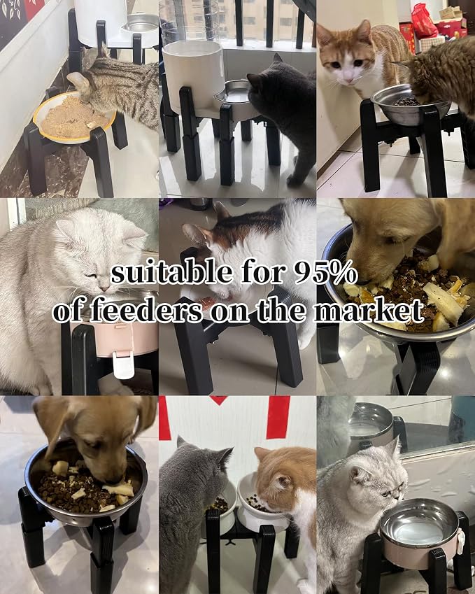CZPET Dog Water Dispenser Stand, Holder for Pet Automatic Feeders, Width Adjustable Elevated Stand for Pet Feerders, Suitable for Medium Pets [Stand Only]