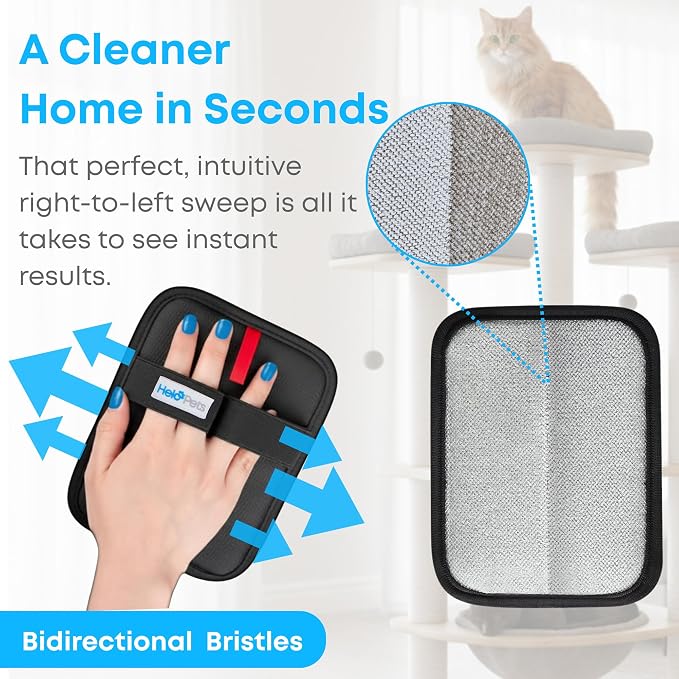 Pet Hair Removal Glove for Cats and Dogs. Electrostatic Pet Hair Glove, Medium