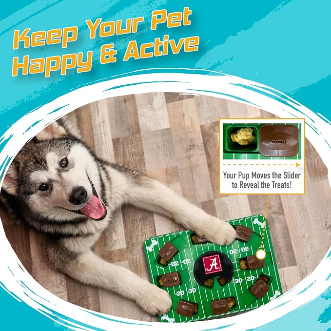 Pets First NCAA Alabama Crimson Tide Puzzle Toy, Puzzle Treat Dog Toy, Interactive Dog Treat Toy, Dog Puzzle Feeding Slow Toy