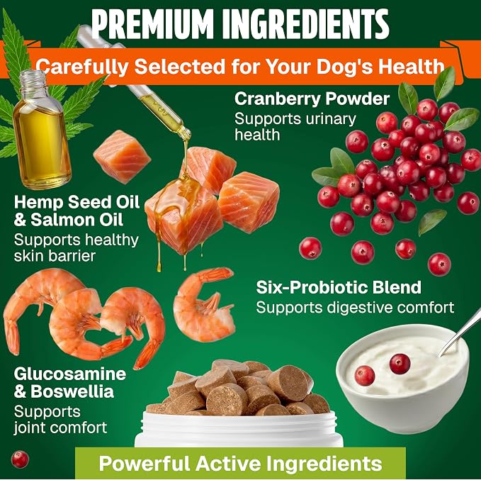 Dog Vitamins and Supplements 250 Chews - 26 in 1 Dog Multivitamin Soft Chews with Glucosamine, Chondroitin, Probiotics, Omega 3 - Hip & Joint, Skin & Coat, Immune Support - Chicken Flavor