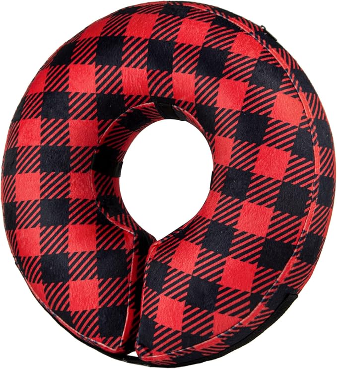 BENCMATE Inflatable Dog Cone Collar Alternative After Surgery Medium, Plaid | Soft Dog Cone for Small Medium Large Dogs and Cats, Doggie Neck Donut Recovery ECollar to Stop Licking Pets from Injury
