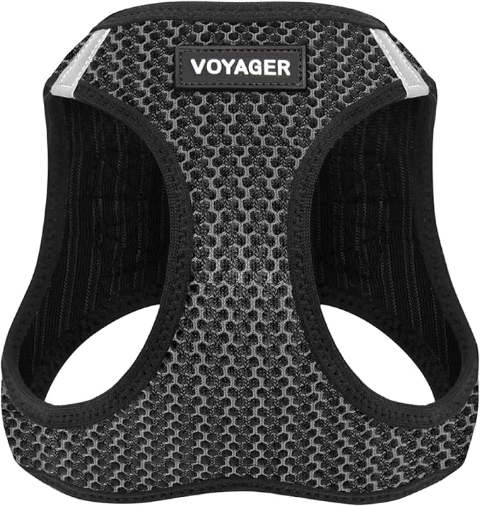 Voyager Step-in Air Dog Vest Harness - Gray 2-Tone, Medium | 16 - 18" in Chest, Reflective Bands, All Weather Breathable Air Mesh, Cats Compatible, Lightweight, Fast Drying