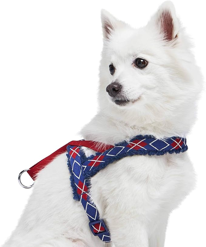 Blueberry Pet Soft & Comfy Scottish Argyle Fleece Padded Dog Harness