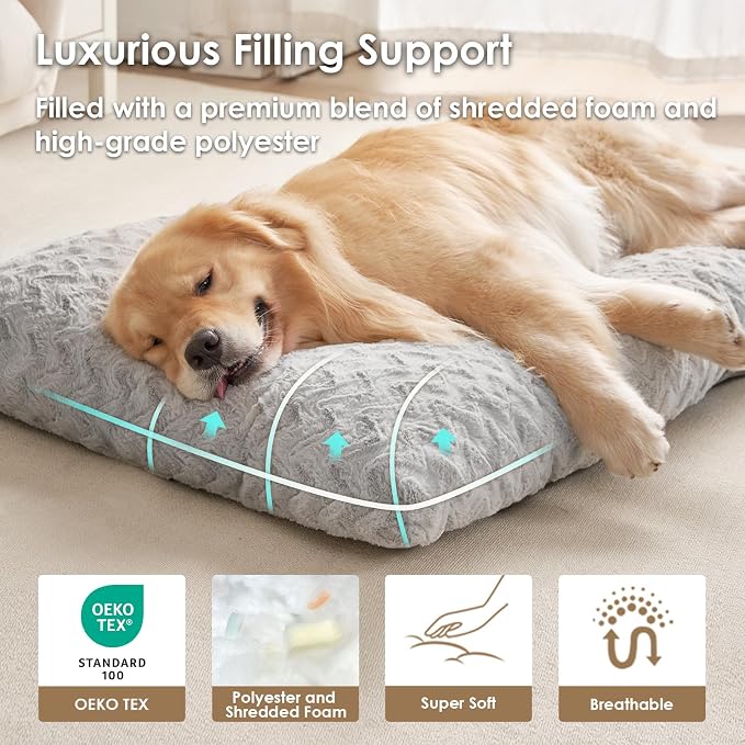 EHEYCIGA Washable Dog Beds Medium Sized Dog, 29x21 Inch Pet Bed, Grey