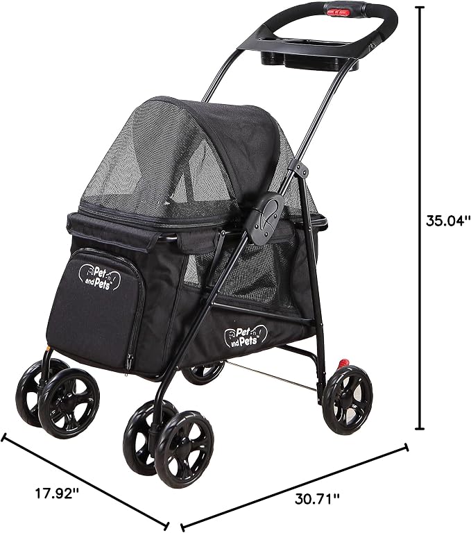 PETIQUE Simplicity Pet Stroller - Black