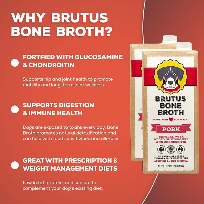 Brutus Bone Broth for Dogs - Pork, 2-Pack