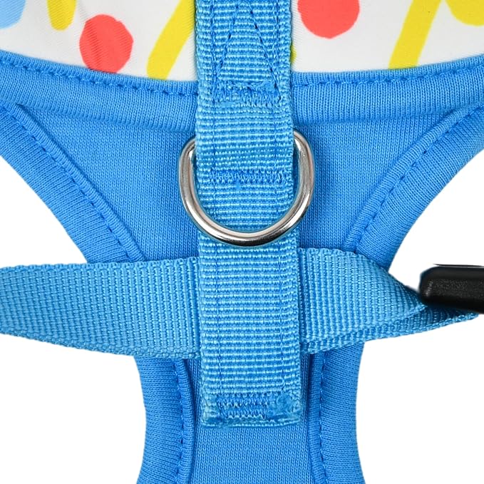 Puppia Spring and Summer Fashion Over-The-Head Dog Harness, Blue_Fete, Large
