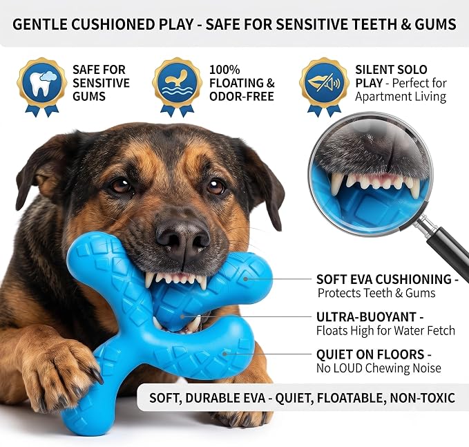 Dog Chew Toy, Durable Y-Shape Dental Toy, Royal Blue